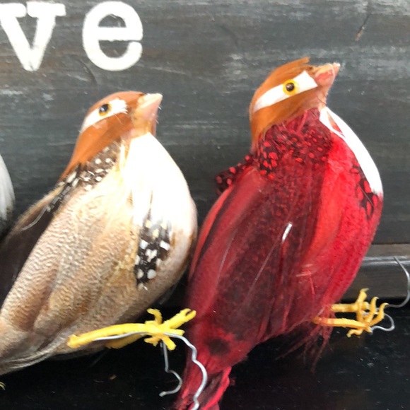 Set of 6 vintage decorative feathered birds - Picture 3 of 7